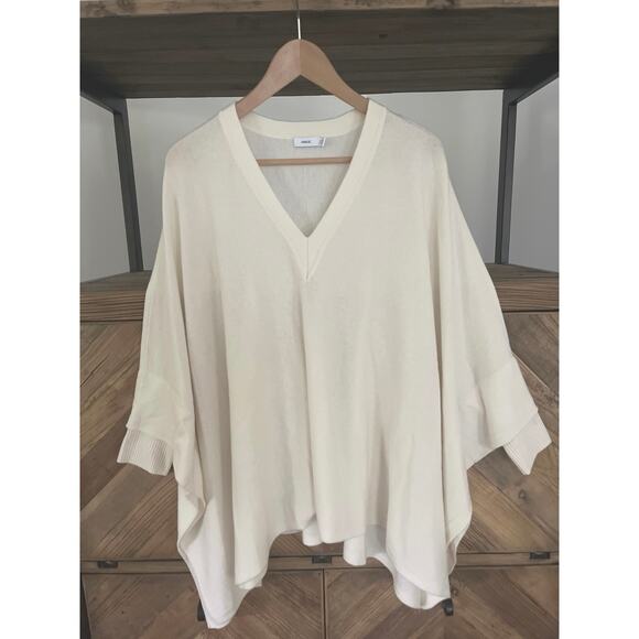 Vince Shrug Poncho V-neck Ivory Wool and Cashmere Sz XS/S - Picture 1 of 4